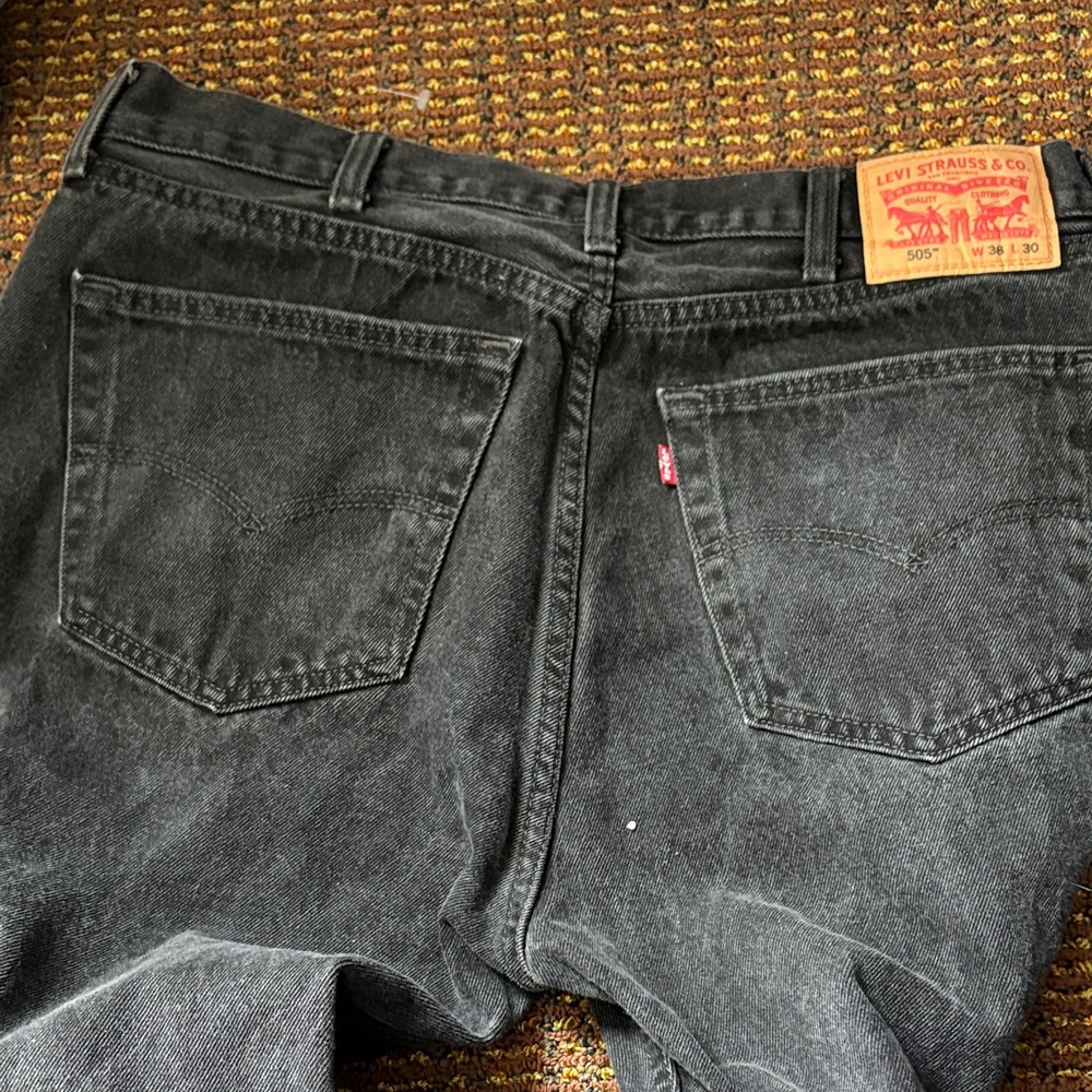 Levi's 505s Relaxed Fit Black Jeans size 38x30 GUC - Picture 7 of 7